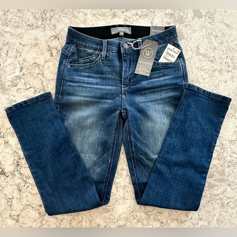 Wit & Wisdom “Ab” Solution Luxe Touch Girlfriend Blue Jean Size 0 NWT